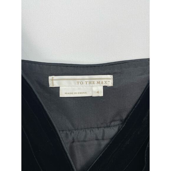 To The Max Black Velvet Lace Trim Cocktail Dress Size 4 Small - Picture 6 of 12